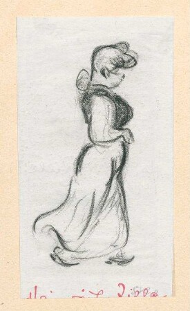 Gehende Frau mit Weste
