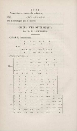 Calcul d'un déterminant.