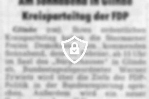 Am Sonnabend in Glinde Kreisparteitag der FDP
