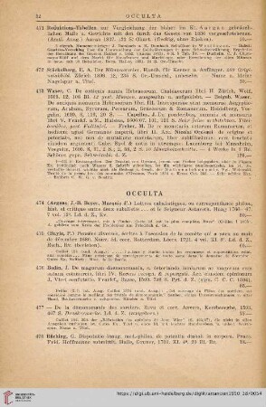 Occulta (Nr. 474 - 492)
