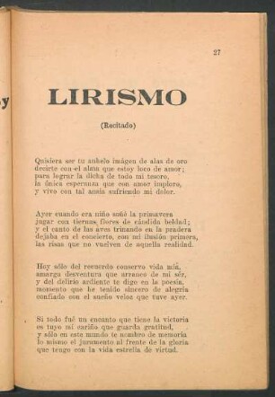 Lirismo : (Recitado)