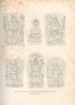 Sujets en pierre ramassés par les Chinois et déposés dasn leur temple de Batavia