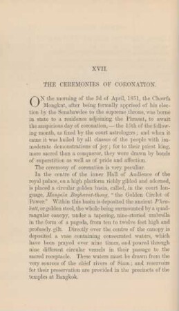 XVII. The ceremonies of coronation