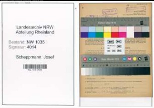 Entnazifizierung Josef Scheppmann , geb. 16.05.1893 (Steiger)