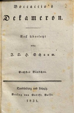 Boccaccio's Dekameron, 6