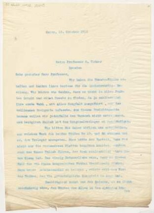 Brief an Otto Thümer : 15.10.1912