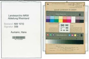 Entnazifizierung Hans Aumann , geb. 06.07.1904 (Fahrer)