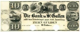 Geldschein, 10 Gulden, 1838?