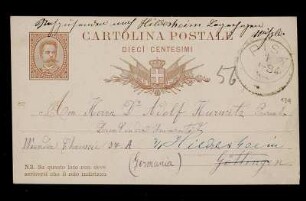 Nr. 31: Postkarte von Luigi Bianchi an Adolf Hurwitz, Pisa, 1.1.1884