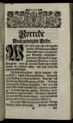 Vorrede Hochgeneigter Leser.