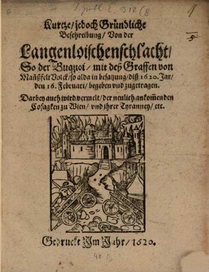 Kurtze jedoch Gründliche Beschreibung von der Langenloischen Schlacht