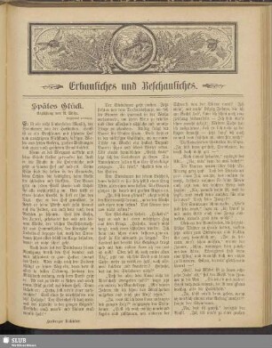 Erbauliches und Beschauliches