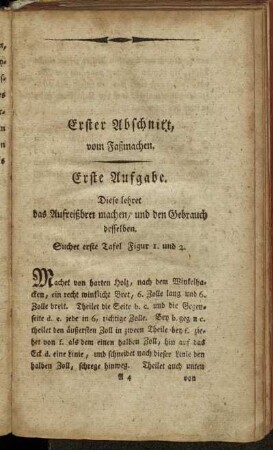 Erste Aufgabe. - Neunzehente Aufgabe.