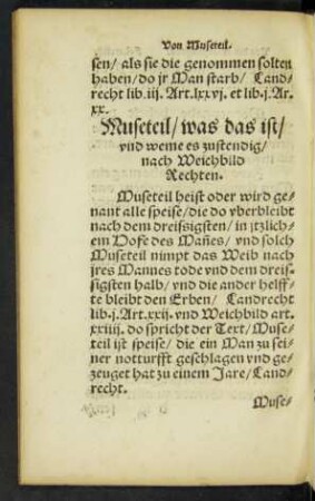 Museteil/ was das ist/ und weme es zustendig ...