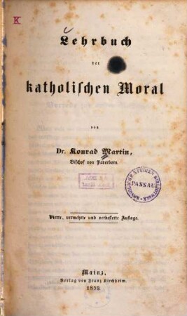 Lehrbuch der katholischen Moral