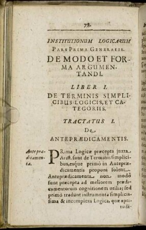 Pars Prima Generalis. De Modo Et Forma Argumentandi.