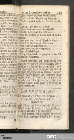 Das XXXIX. Capitel. Wie man einen Christen trösten soll/ der ungedultig werden wil in seiner Kranckheit.