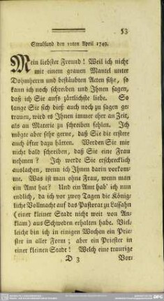 Stralsund den 12ten April 1749