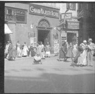 Belebtes Geschäftsviertel in Casablanca, Marokko