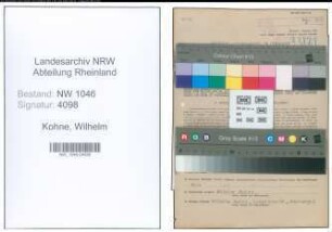Entnazifizierung Wilhelm Kohne , geb. 31.10.1899 (Schlosser)