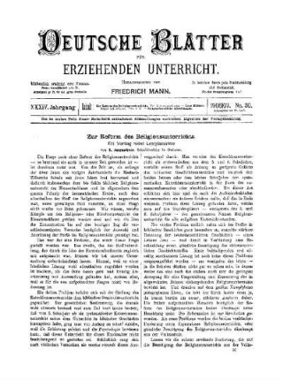 Zur Reform des Religionsunterrichts : ein Vortrag nebst Lehrplanskizze