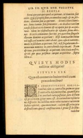 Quibus Modis tollitur obligatio? Titulus XXX.