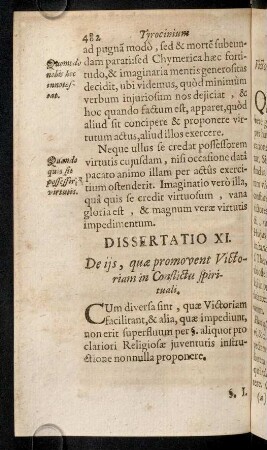 482-487, Dissertatio XI