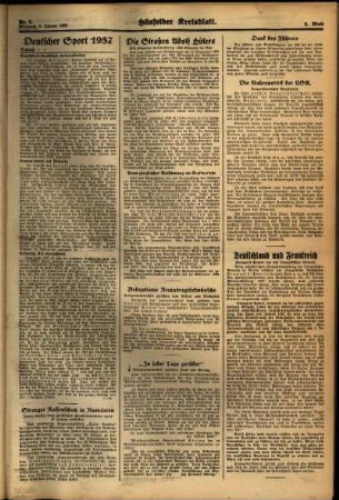 Zweite Ausgabe vom Mittwoch, den 05. Januar 1938.