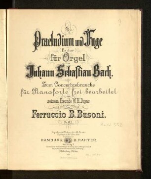 Präludium und Fuge : (Es dur) ; für Orgel