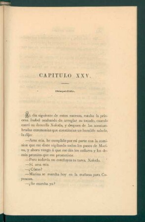 Capítulo XXV. - Despedida.