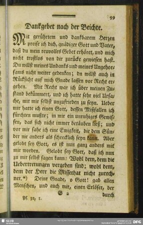 Dankgebet nach der Beichte