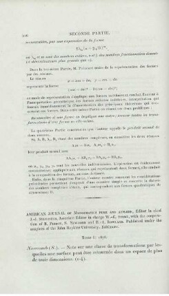American Journal of mathematiks pure applied.