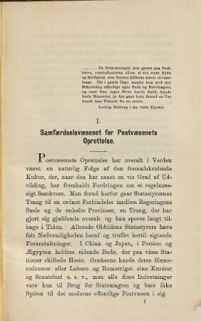 Det danske : Postvaesen, dets Historie og Personer indtil dets Overtagelse af Staten 1711. Af Fr. Olsen