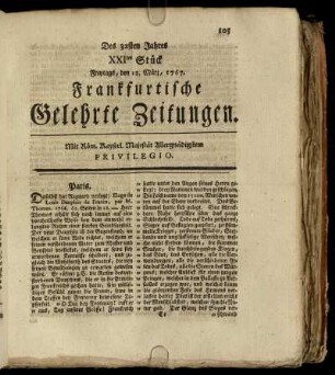 XXItes Stück Freytags, den 13. März, 1767. - XXXtes Stück Dienstags, den 14. April, 1767.