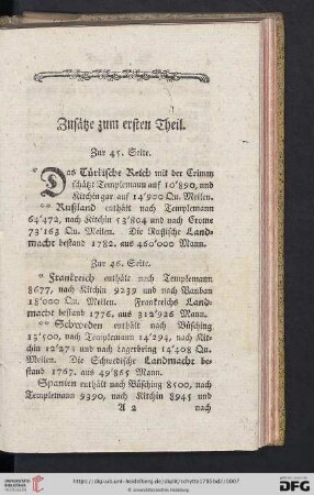 Zusätze zum ersten Theil