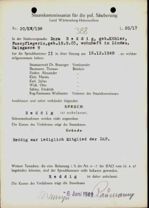 Reddig, Dora, geb. Köhler