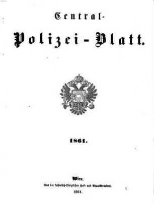 Zentralpolizeiblatt. 1861
