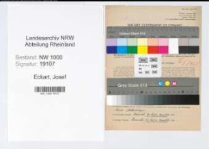 Entnazifizierung Josef Eckart, geb. 08.11.1893 (Lehrer)