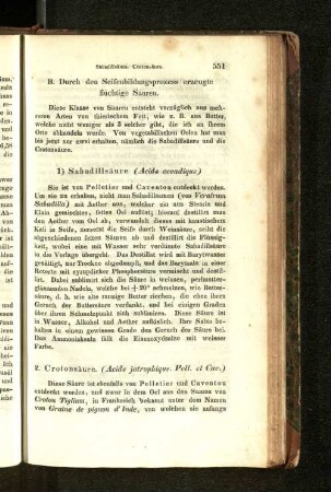 2) Crotonsäure. (Acide jatrophique. Pell et Cav.)