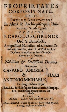 Proprietates Corporis Naturalis