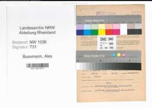 Entnazifizierung Alex Bussmann , geb. 08.12.1897 (Steiger)