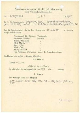 Gossner, Karl