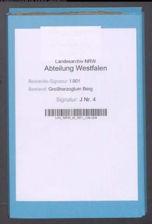 Organisation des Pfarrwesens; Kultus- und Kirchensachen der Mairie Altwarendorf