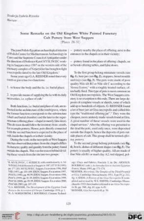 Some Remarks on the Old Kingdom White Painted Funerary Cult Pottery from West Saqqara