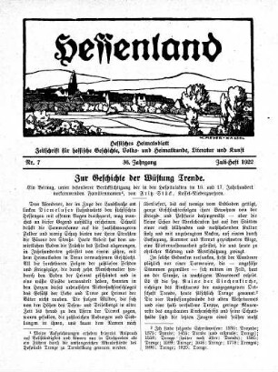 Nr. 7, Juli-Heft 1922