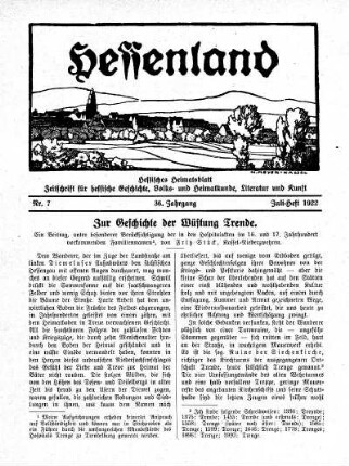 Nr. 7, Juli-Heft 1922