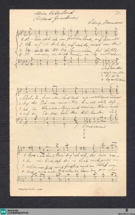 Mein Vaterland - Mus. Hs. 1394,24 : Coro maschile; B|b