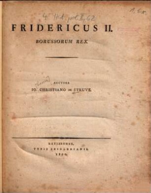 Fridericus II. Borussorum Rex