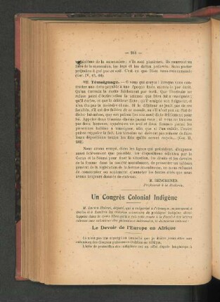 Un Congrès Colonial Indigène.