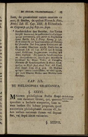 Cap. III. De Philosophia Graecanica